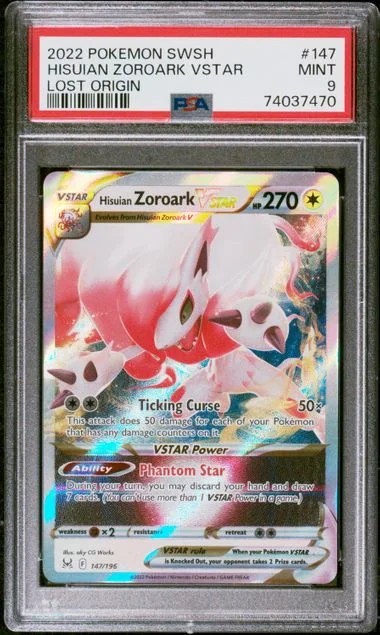 2022 Pokemon Sword And Shield Lost Origin Hisuian Zoroark VSTAR #147 card image