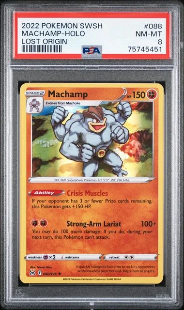2022 Pokemon Sword And Shield Lost Origin Holofoil Machamp #088 card image