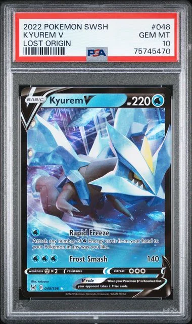 2022 Pokemon Sword And Shield Lost Origin Rare Holofoil Kyurem V #048 card image