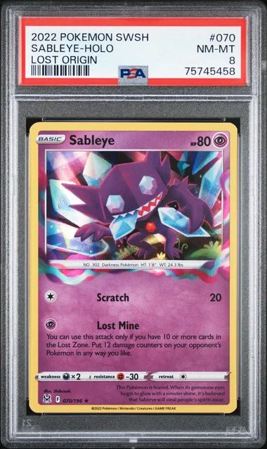 2022 Pokemon Sword And Shield Lost Origin Sableye-Holo #070 card image