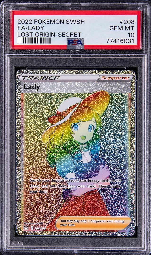 2022 Pokemon Sword and Shield Lost Origin Secret Full Art Lady #208 card image
