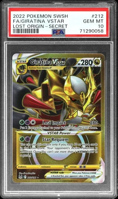 2022 Pokemon Sword and Shield Lost Origin Secret Full Art/Giratina Vstar #212 card image