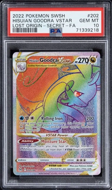 2022 Pokemon Sword And Shield Lost Origin Secret Rare Full Art Hisuian Goodra VSTAR #202 card image