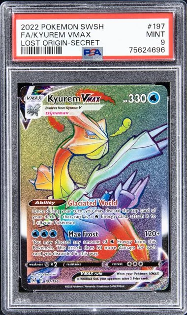 2022 Pokemon Sword And Shield Lost Origin Secret Rare Full Art Kyurem VMAX #197 card image