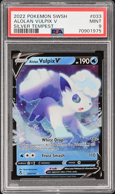 2022 Pokemon Sword and Shield Silver Tempest Alolan Vulpix V #033 card image