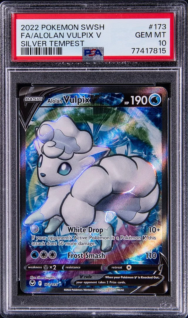 2022 Pokemon Sword and Shield Silver Tempest Full Art Alolan Vulpix V #173 card image