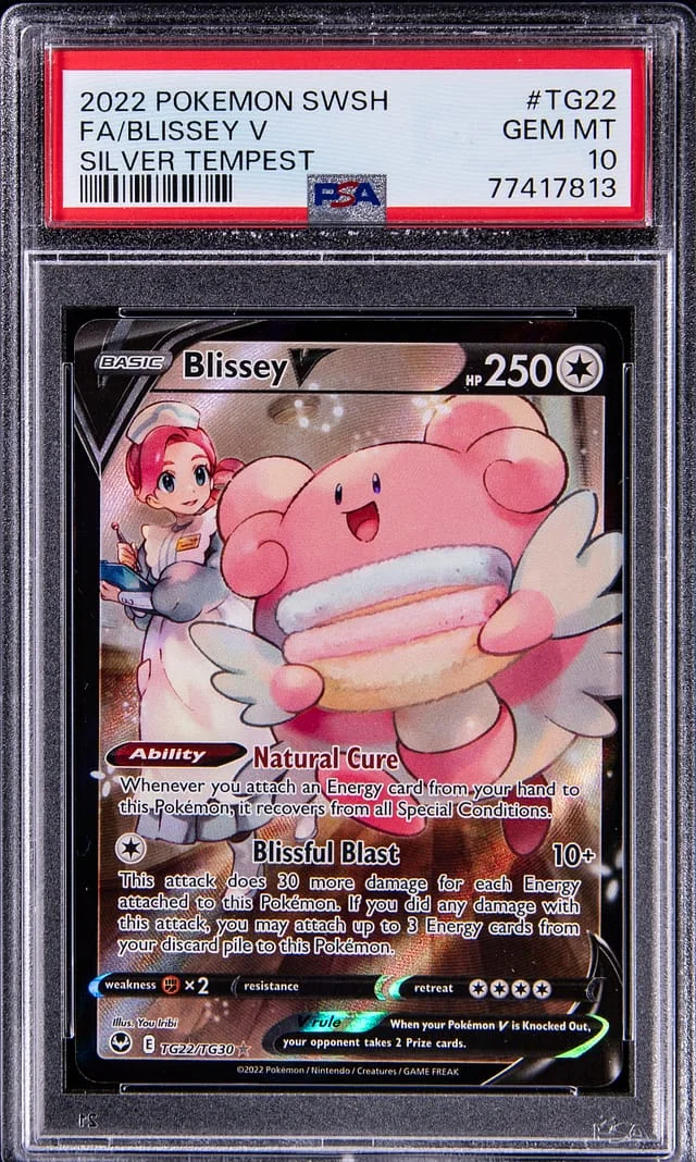 2022 Pokemon Sword and Shield Silver Tempest Full Art Blissey V #TG222 card image