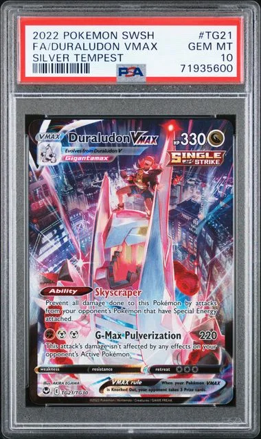 2022 Pokemon Sword And Shield Silver Tempest Full Art Duraludon VMAX #TG21 card image