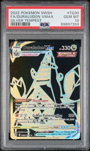 2022 Pokemon Sword and Shield Silver Tempest Full Art Duraludon VMAX #TG30 card image