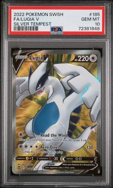 2022 Pokemon Sword And Shield Silver Tempest Full Art Lugia V #185 card image