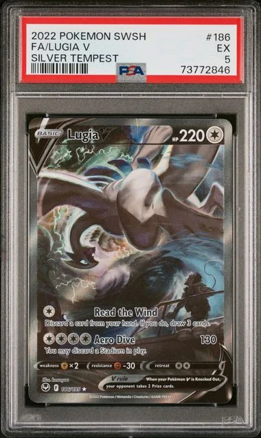 2022 Pokemon Sword And Shield Silver Tempest Full Art Lugia V #186 card image
