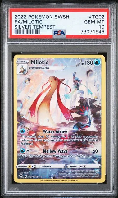 2022 Pokemon Sword And Shield Silver Tempest Full Art Milotic #TG02 card image