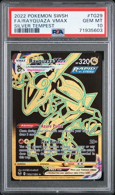 2022 Pokemon Sword and Shield Silver Tempest Full Art Rayquaza VMAX #TG29 card image