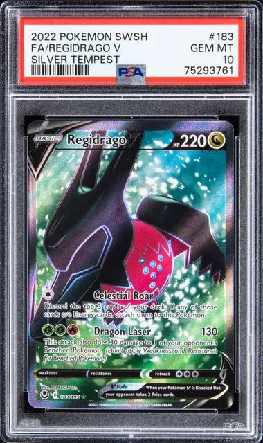 2022 Pokemon Sword and Shield Silver Tempest Full Art Regidrago V #183 card image