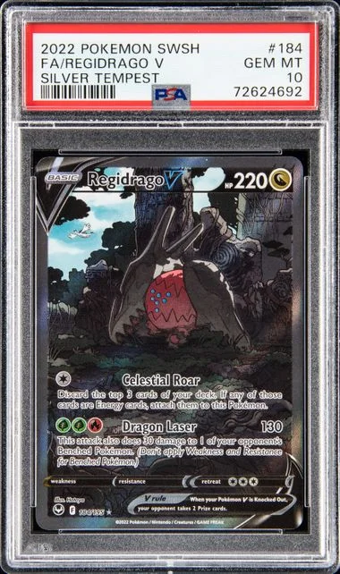 2022 Pokemon Sword And Shield Silver Tempest Full Art Regidrago V #184 card image