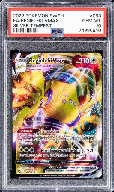 2022 Pokemon Sword and Shield Silver Tempest Full Art Regieleki VMAX #058 card image