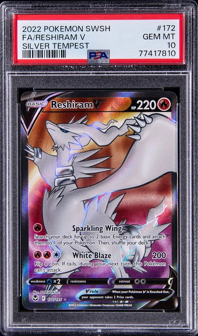 2022 Pokemon Sword and Shield Silver Tempest Full Art Reshiram V #172 card image