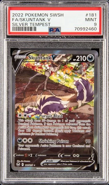 2022 Pokemon Sword and Shield Silver Tempest Full Art Skuntank V #181 card image