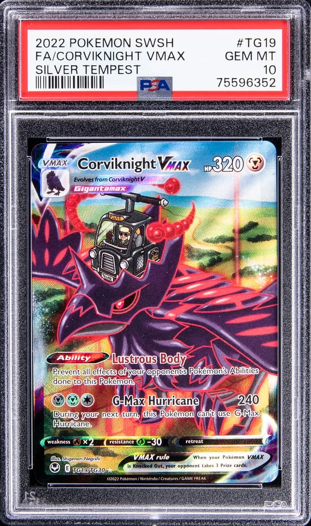 2022 Pokemon Sword and Shield Silver Tempest Full Art Trainer's Gallery Rare Holofoil Corviknight VMAX #TG19 card image
