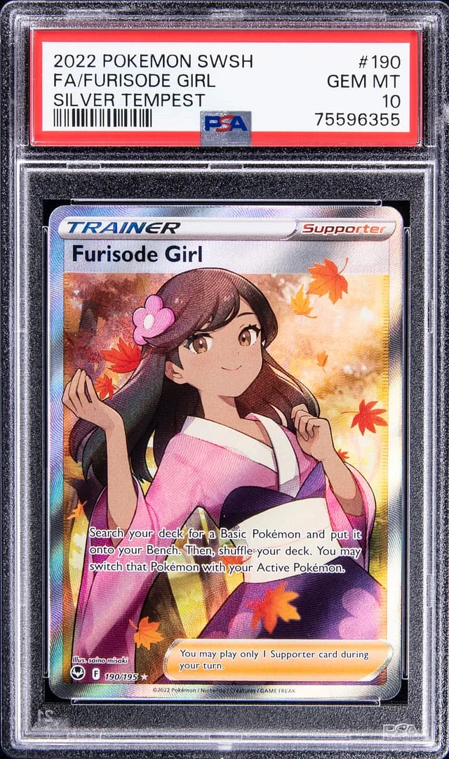 2022 Pokemon Sword and Shield Silver Tempest Full Art Ultra Rare Furisode Girl #190 card image
