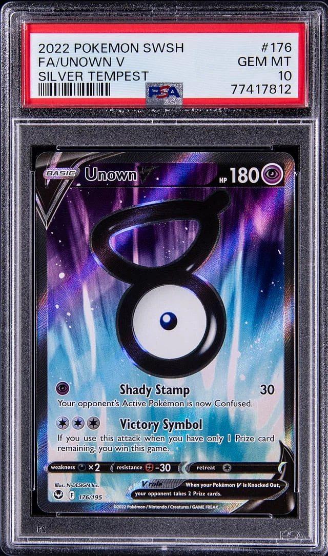 2022 Pokemon Sword and Shield Silver Tempest Full Art Unown V #176 card image