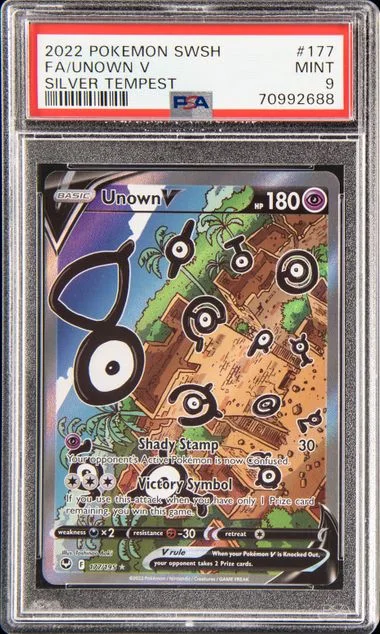 2022 Pokemon Sword and Shield Silver Tempest Full Art Unown V #177 card image