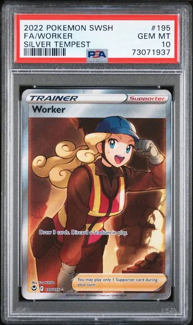 2022 Pokemon Sword and Shield Silver Tempest Full Art Worker #195 card image