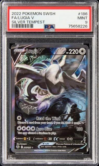 2022 Pokemon Sword And Shield Silver Tempest Full Art/Lugia V #186 card image