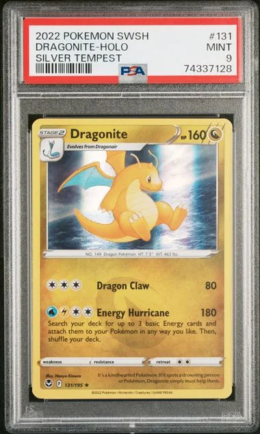 2022 Pokemon Sword And Shield Silver Tempest Holofoil Dragonite #131 card image