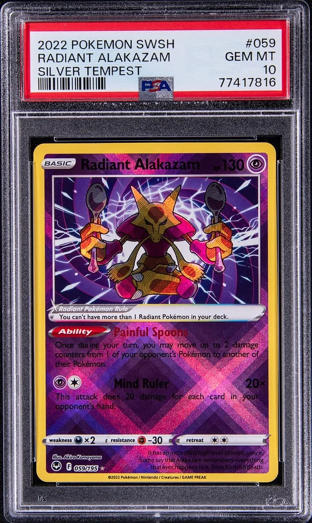2022 Pokemon Sword and Shield Silver Tempest Radiant Alakazam #059 card image