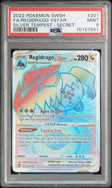 2022 Pokemon Sword and Shield Silver Tempest Secret Full Art/Regidrago Vstar #201 card image