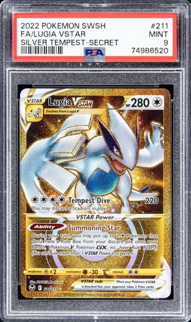 2022 Pokemon Sword And Shield Silver Tempest Secret Rare Full Art Lugia VSTAR #211 card image