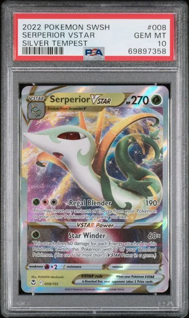 2022 Pokemon Sword and Shield Silver Tempest Serperior VSTAR #008 card image