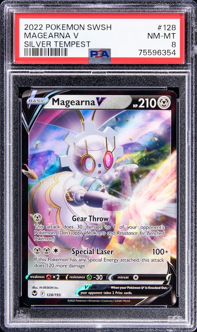 2022 Pokemon Sword and Shield Silver Tempest Ultra Rare Holofoil Magearna V #128 card image
