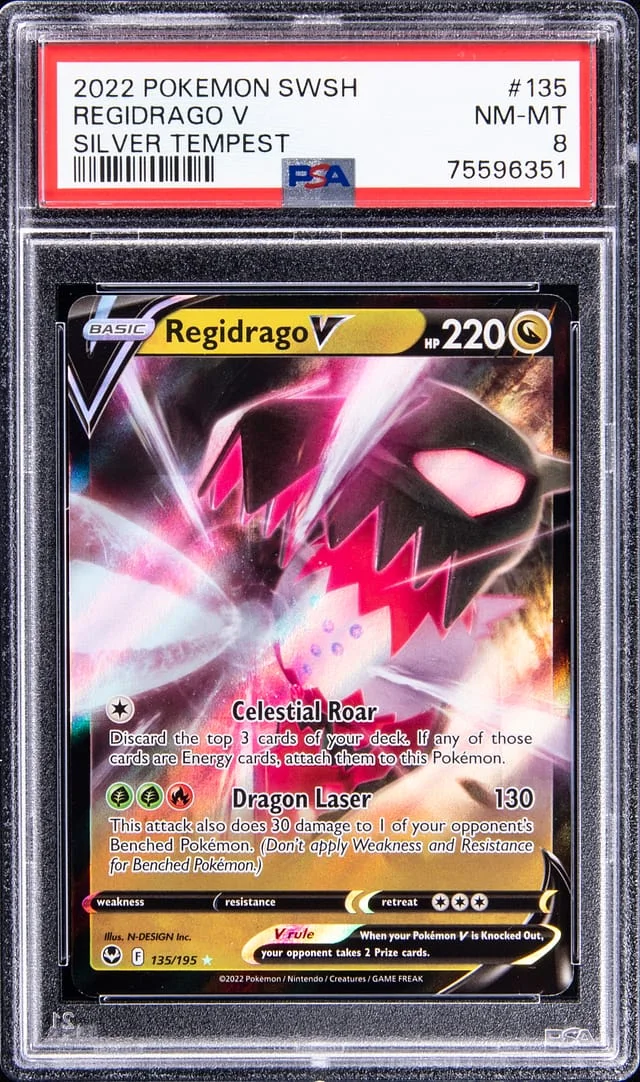2022 Pokemon Sword and Shield Silver Tempest Ultra Rare Holofoil Regidrago V #135 card image