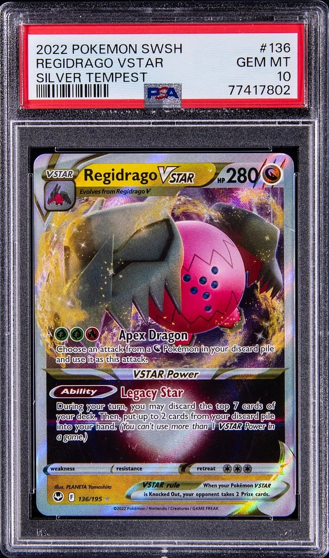 2022 Pokemon Sword and Shield Silver Tempest VStar Regidrago #136 card image