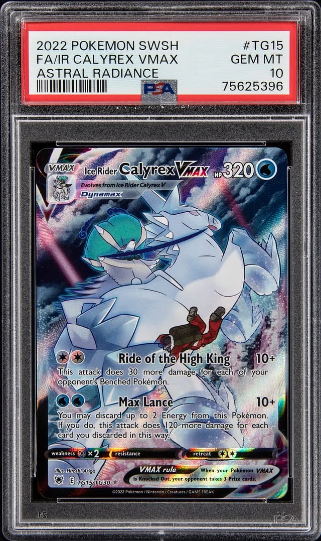 2022 Pokemon Sword & Shield Astral Radiance Full Art Ice Rider Calyrex VMAX #TG15 card image