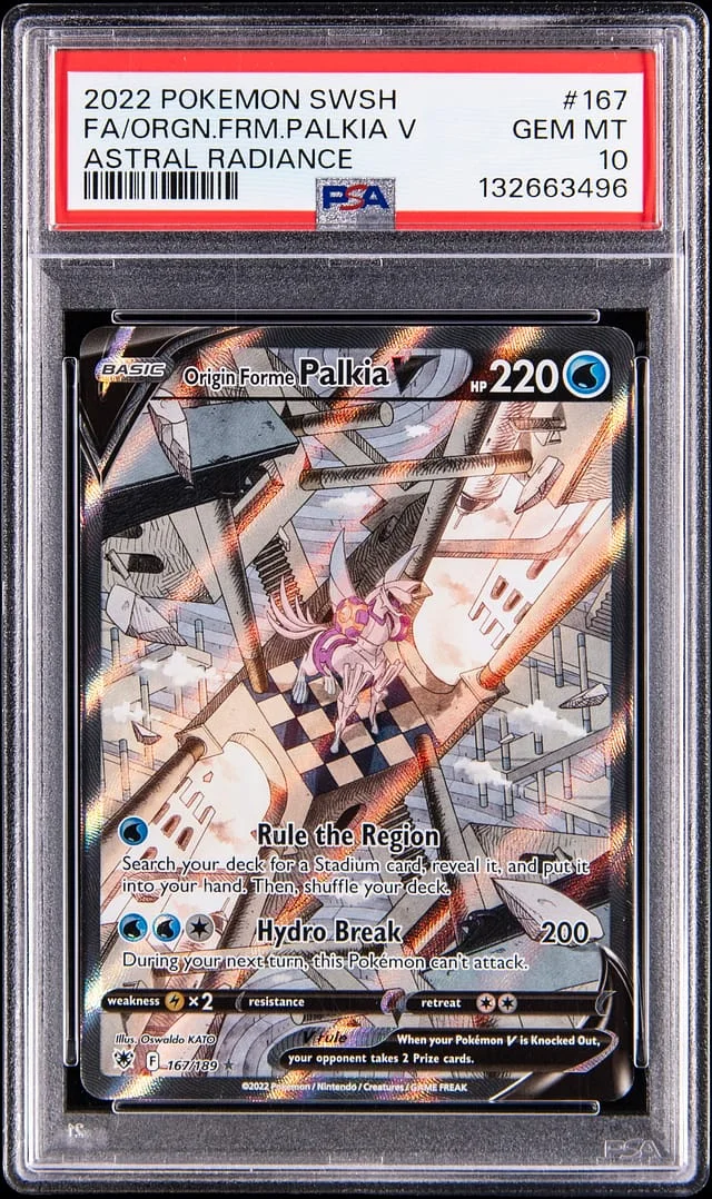 2022 Pokemon Sword & Shield Astral Radiance Full Art Origin Forme Palkia V #167 card image