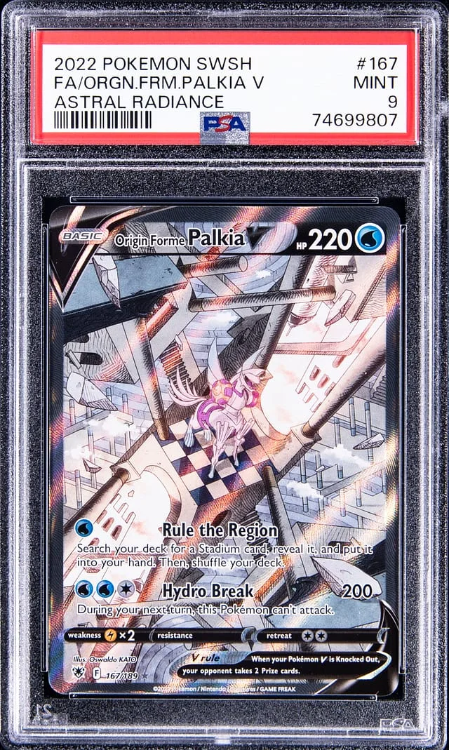 2022 Pokemon Sword & Shield Astral Radiance Full Art Origin Forme Palkia VSTAR #167 card image