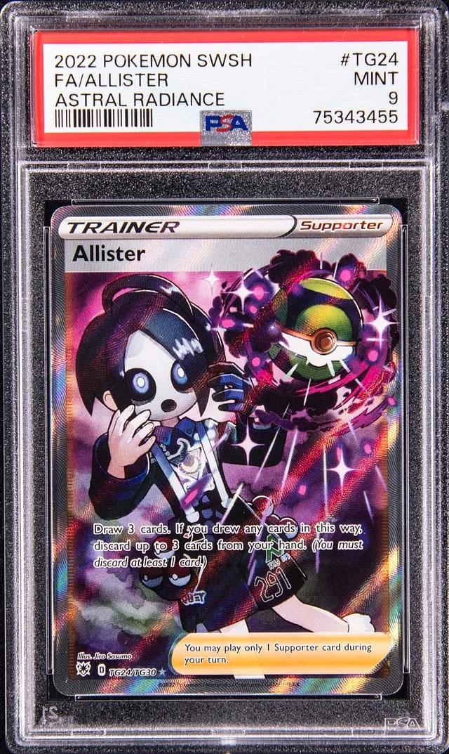 2022 Pokemon Sword & Shield Astral Radiance Full Art Rare Holofoil Allister #TG24 card image