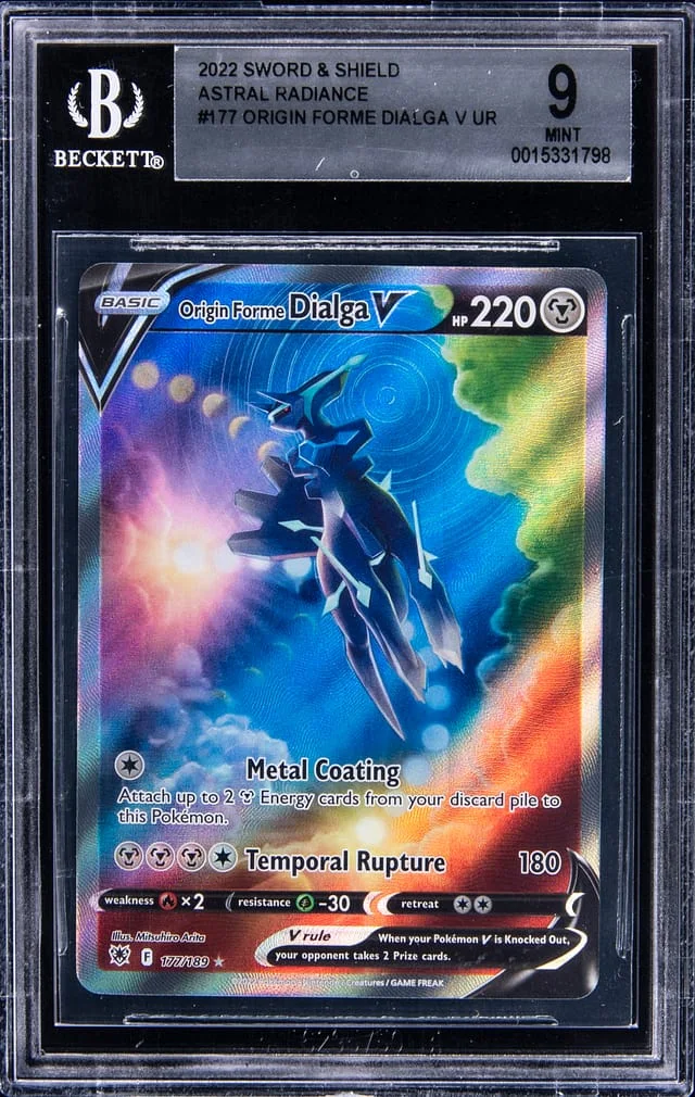 2022 Pokemon Sword & Shield Astral Radiance Full Art Rare Holofoil Origin Forme Dialga V #177 card image