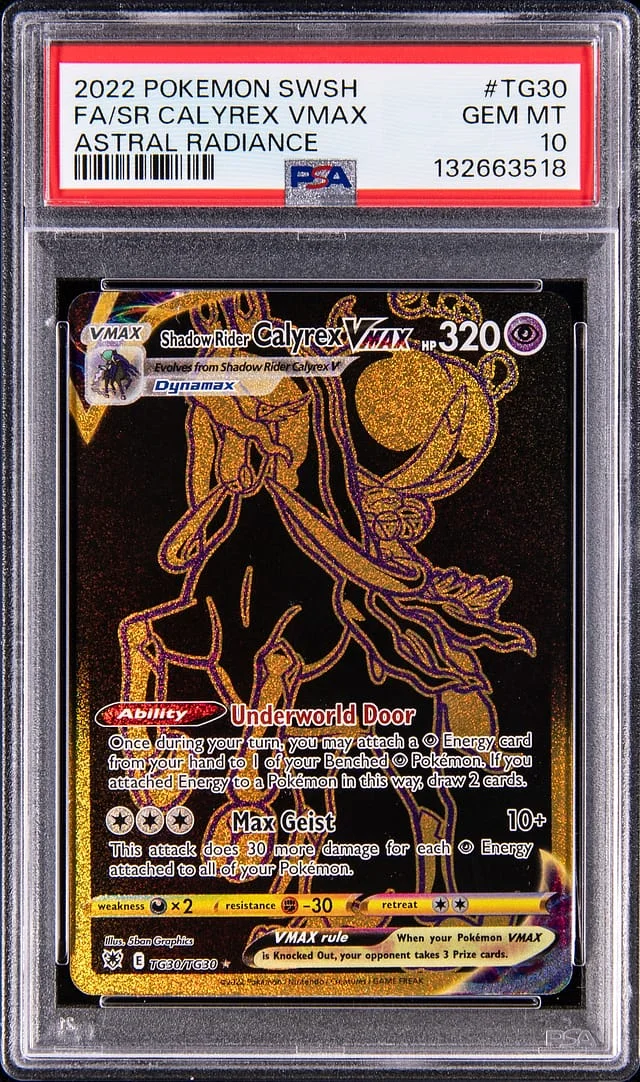 2022 Pokemon Sword & Shield Astral Radiance Full Art Shadow Rider Calyrex VMAX #TG30 card image