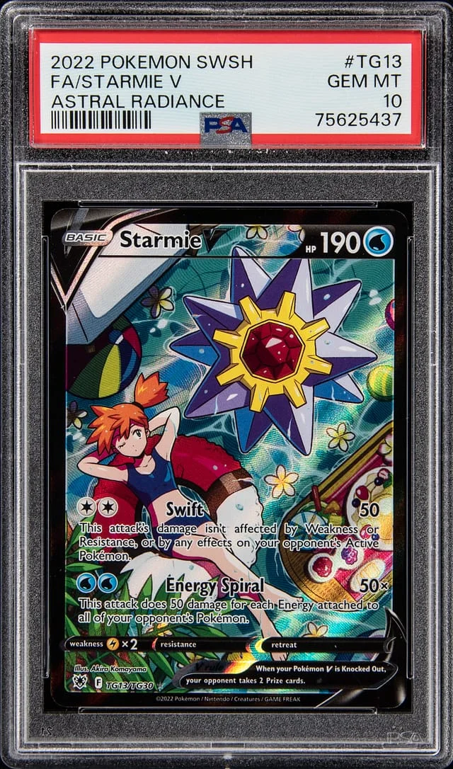 2022 Pokemon Sword & Shield Astral Radiance Full Art Starmie V #TG13 card image