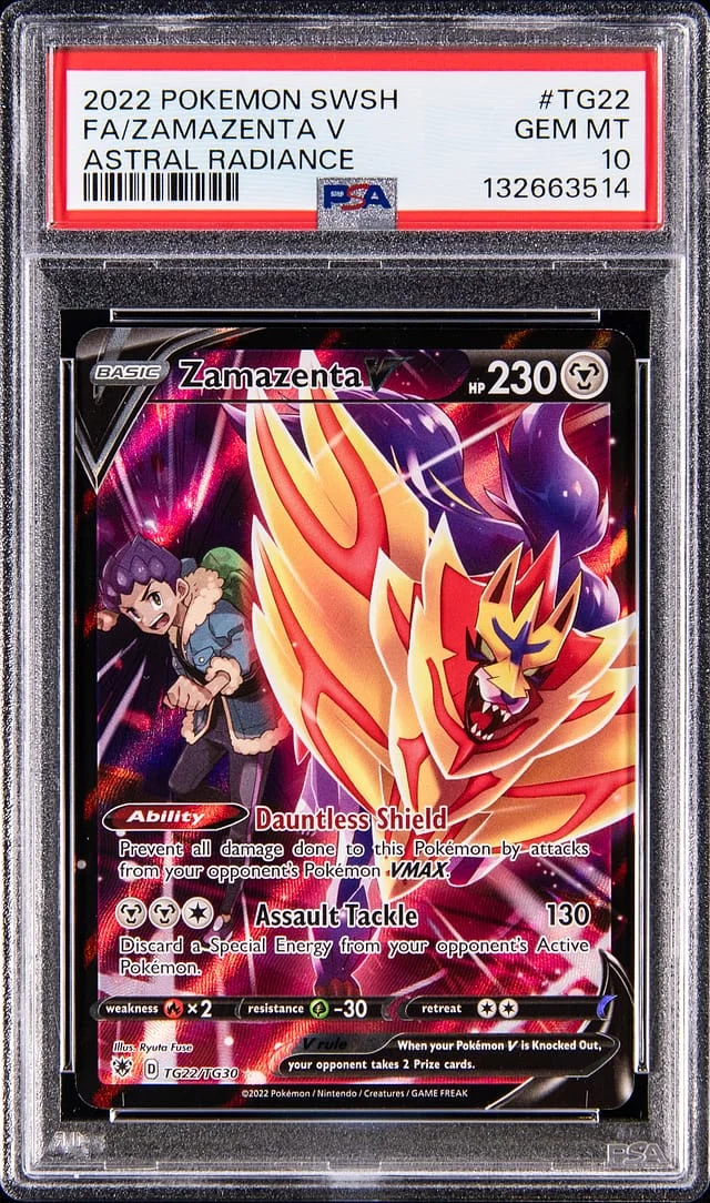2022 Pokemon Sword & Shield Astral Radiance Full Art Zamazenta V #TG22 card image