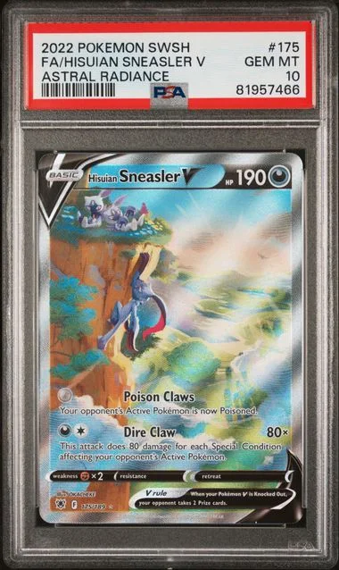2022 Pokemon Sword & Shield Astral Radiance Full Art/Hisuian Sneasler V #175 card image