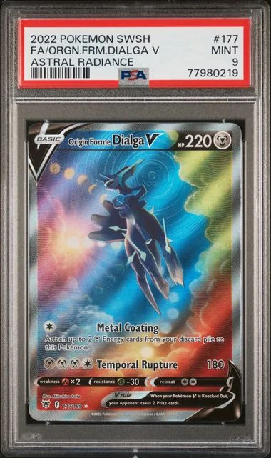 2022 Pokemon Sword & Shield Astral Radiance Full Art/Origin Forme Dialga V #177 card image