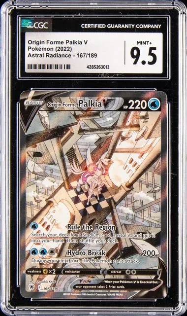 2022 Pokemon Sword & Shield Astral Radiance Full Art/Origin Forme Palkia V #167 card image