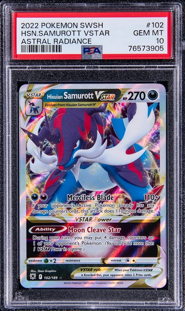 2022 Pokemon Sword & Shield Astral Radiance Hisuian Samurott VSTAR #102 card image