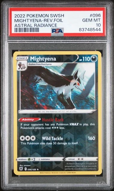 2022 Pokemon Sword & Shield Astral Radiance Mightyena-Reverse #096 card image