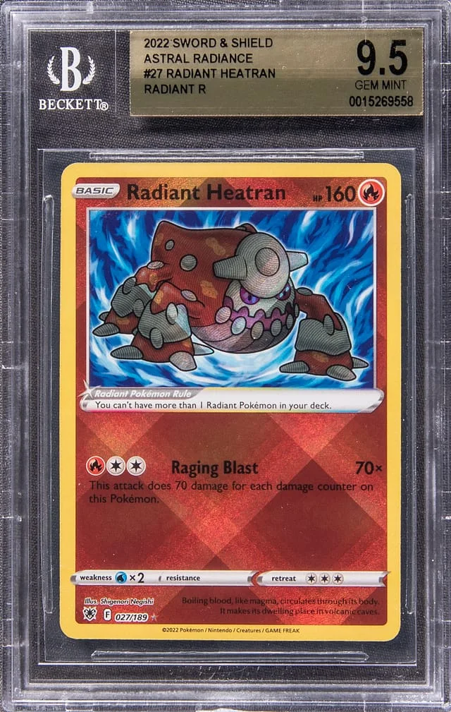 2022 Pokemon Sword & Shield Astral Radiance Rare Holofoil Radiant Heatran #27 card image